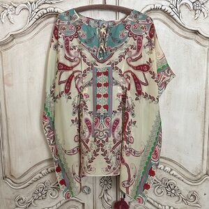 Johnny Was Multicolor Paisley kimono style top